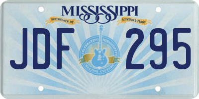 MS license plate JDF295