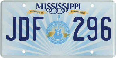 MS license plate JDF296