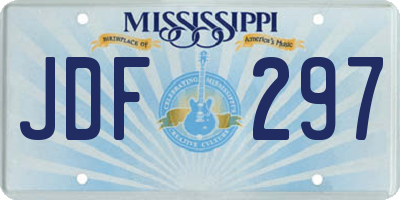 MS license plate JDF297