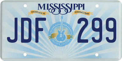 MS license plate JDF299