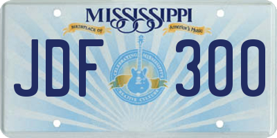 MS license plate JDF300