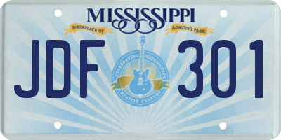MS license plate JDF301