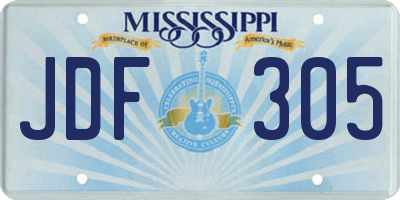 MS license plate JDF305