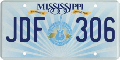 MS license plate JDF306
