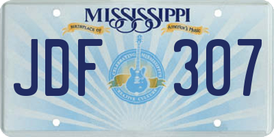MS license plate JDF307