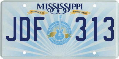 MS license plate JDF313