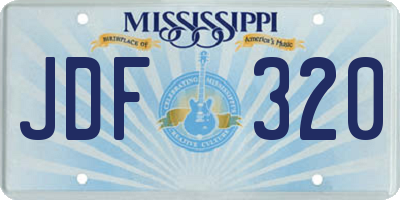 MS license plate JDF320