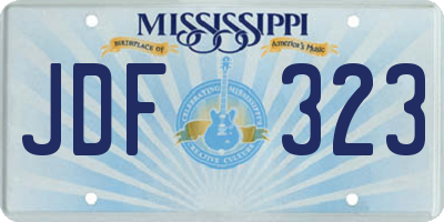 MS license plate JDF323