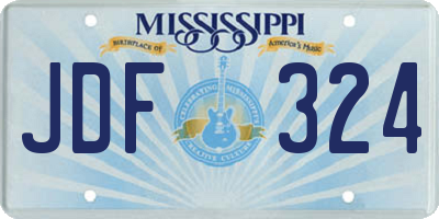 MS license plate JDF324