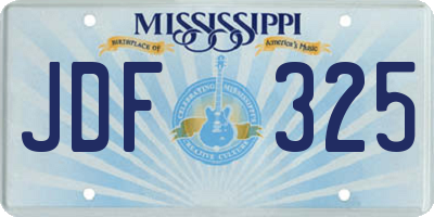 MS license plate JDF325