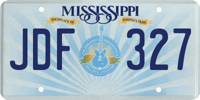 MS license plate JDF327