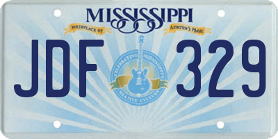 MS license plate JDF329