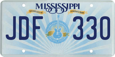 MS license plate JDF330