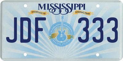 MS license plate JDF333