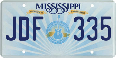 MS license plate JDF335