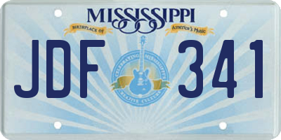 MS license plate JDF341