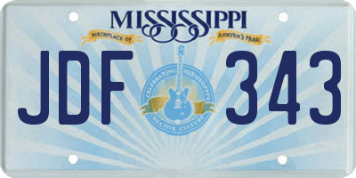 MS license plate JDF343