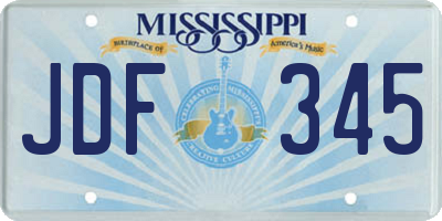 MS license plate JDF345
