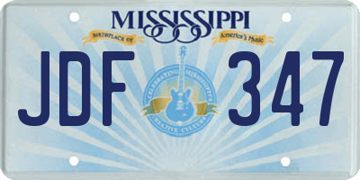MS license plate JDF347