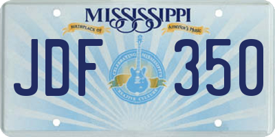 MS license plate JDF350