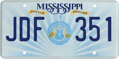 MS license plate JDF351