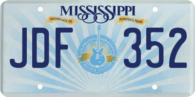 MS license plate JDF352