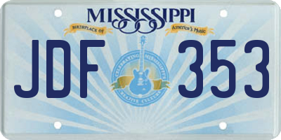 MS license plate JDF353