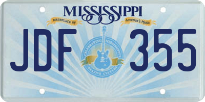 MS license plate JDF355