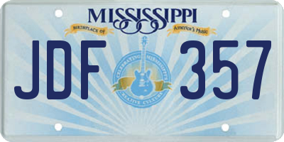 MS license plate JDF357