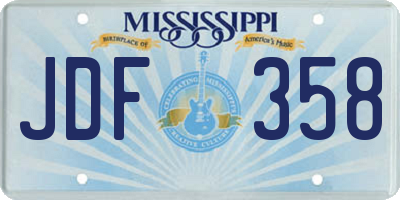 MS license plate JDF358