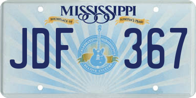 MS license plate JDF367