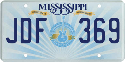 MS license plate JDF369
