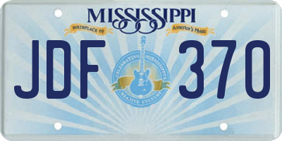 MS license plate JDF370