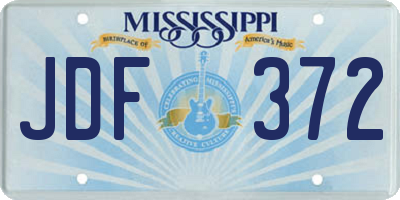 MS license plate JDF372