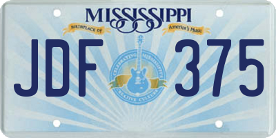 MS license plate JDF375