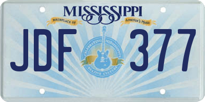 MS license plate JDF377