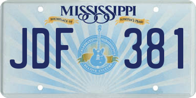 MS license plate JDF381