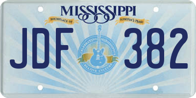 MS license plate JDF382
