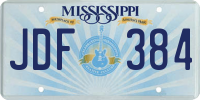 MS license plate JDF384