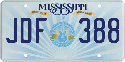 MS license plate JDF388