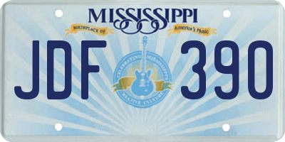 MS license plate JDF390