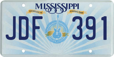 MS license plate JDF391