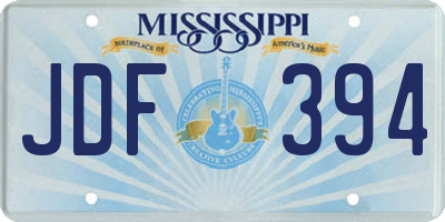 MS license plate JDF394