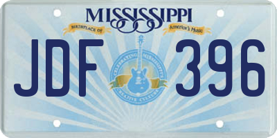 MS license plate JDF396