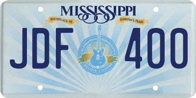MS license plate JDF400