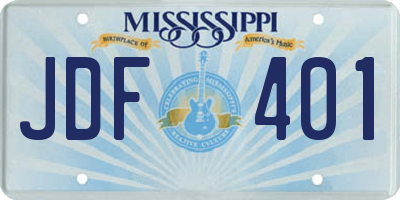 MS license plate JDF401