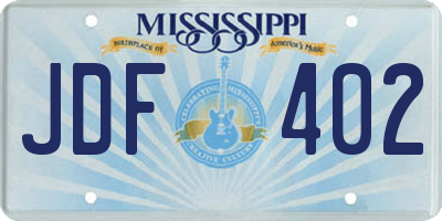 MS license plate JDF402
