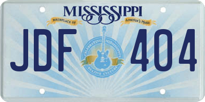 MS license plate JDF404