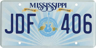 MS license plate JDF406