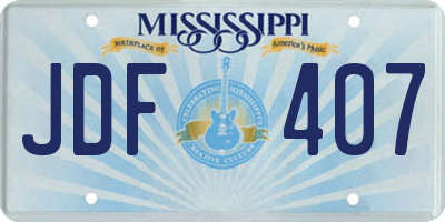 MS license plate JDF407